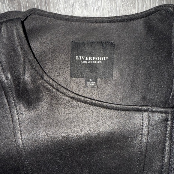 Liverpool Black Quilted Leather Jacket Large - Picture 6 of 8